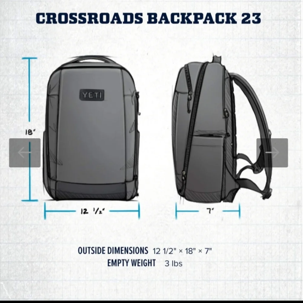 Yeti Black Backpack with Gray Bottom Panel